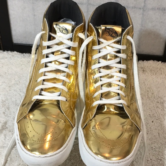 gold vans high tops